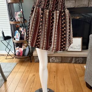 Floral Patterned Black Skirt